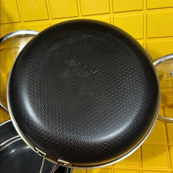 HEXCLAD 7-Piece Nonstick Stainless Steel Frying Pan Set 8 10 12- Lids Wok $600 - Picture 6 of 10